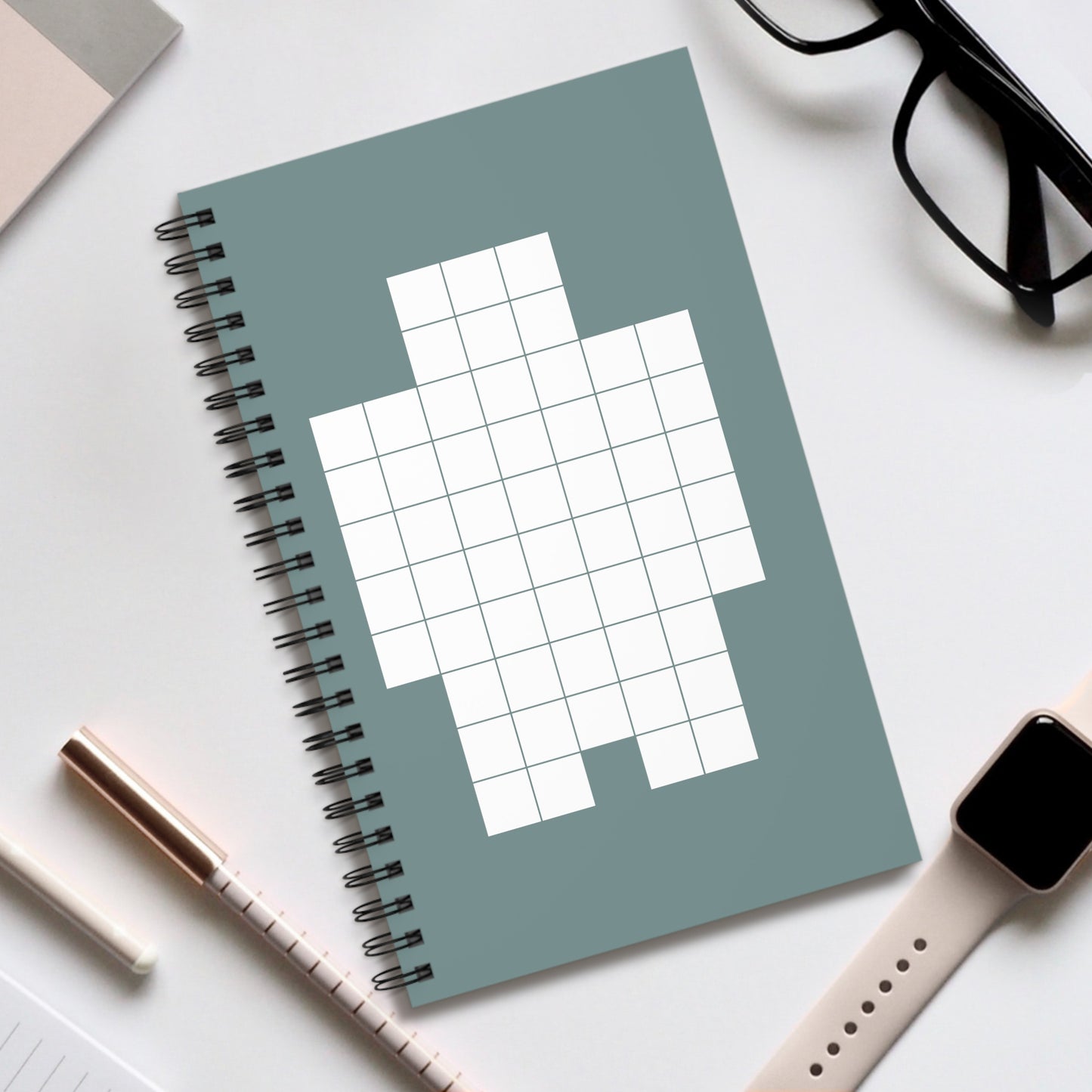 Notebook - Neo White Pixel - Blank paper